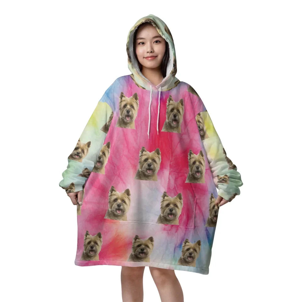 Mockup Blanket Hoodie Front Tie Dye