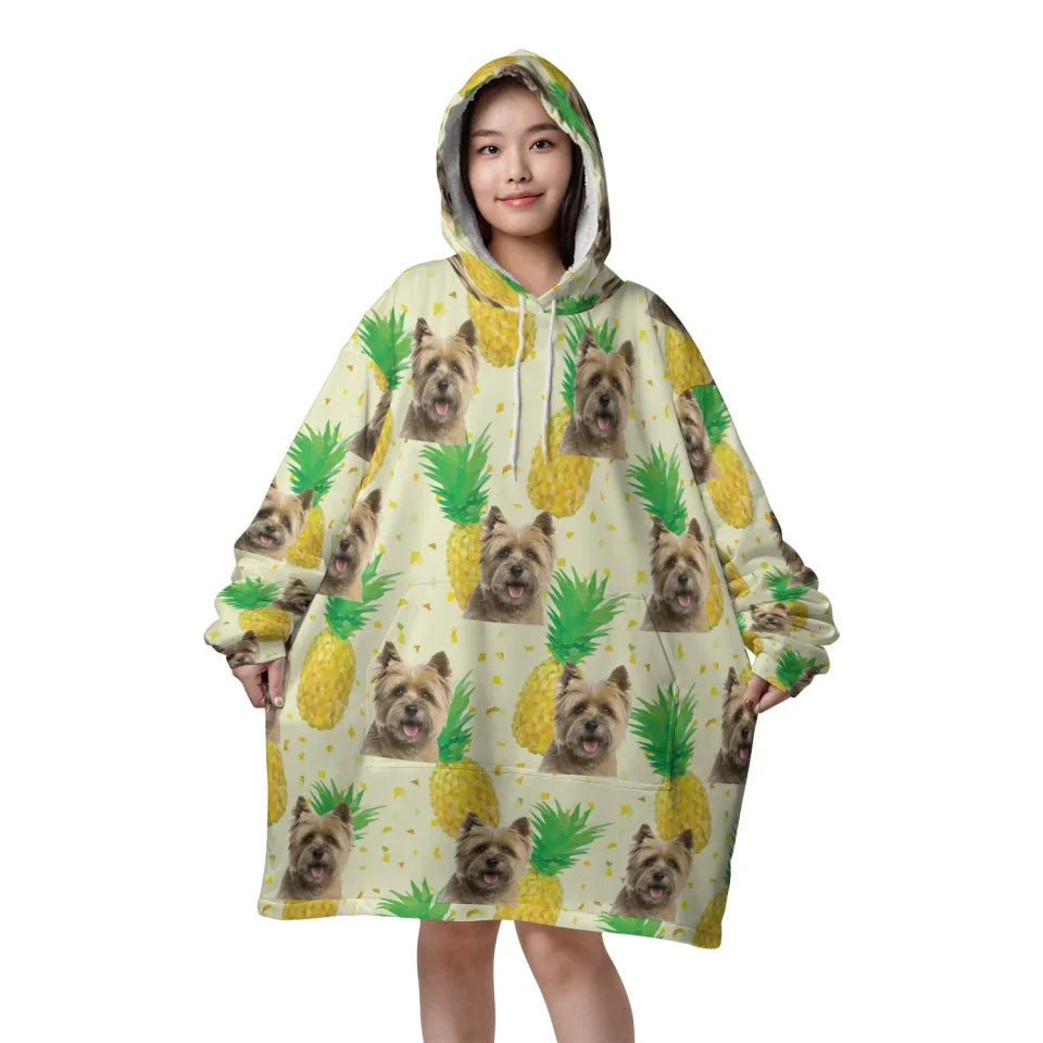 Mockup Blanket Hoodie Front Pineapple