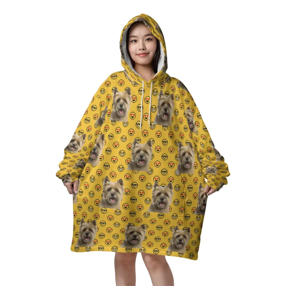 Mockup Blanket Hoodie Front Emojis