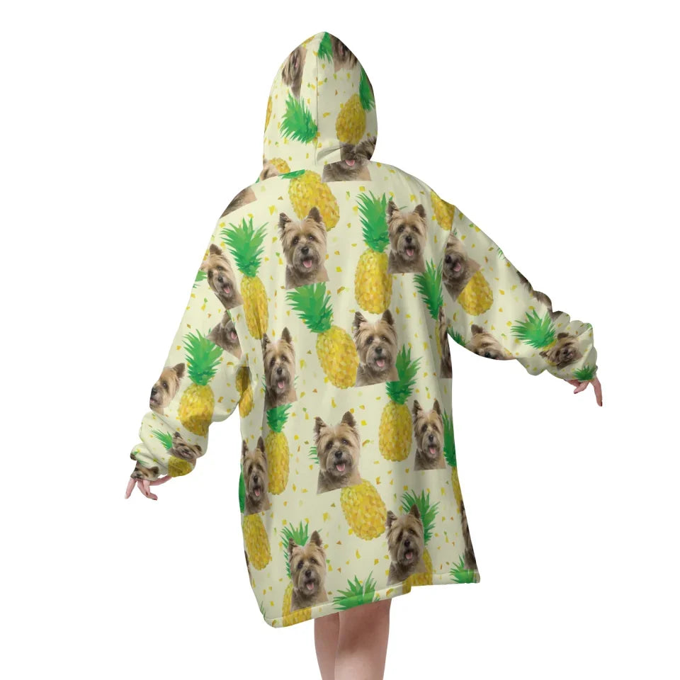 Mockup Blanket Hoodie Back Pineapple