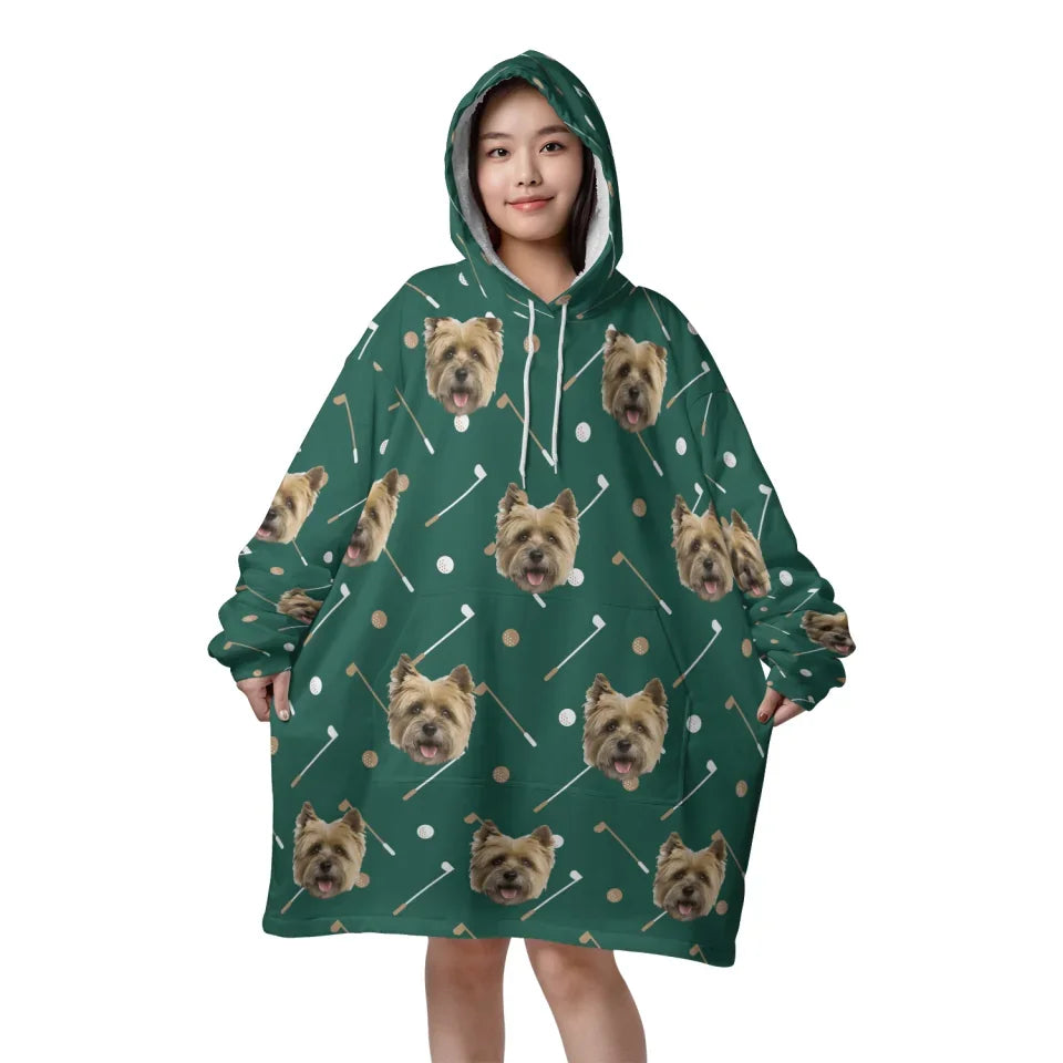 Mockup Blanket Hoodie Front Golf Tee