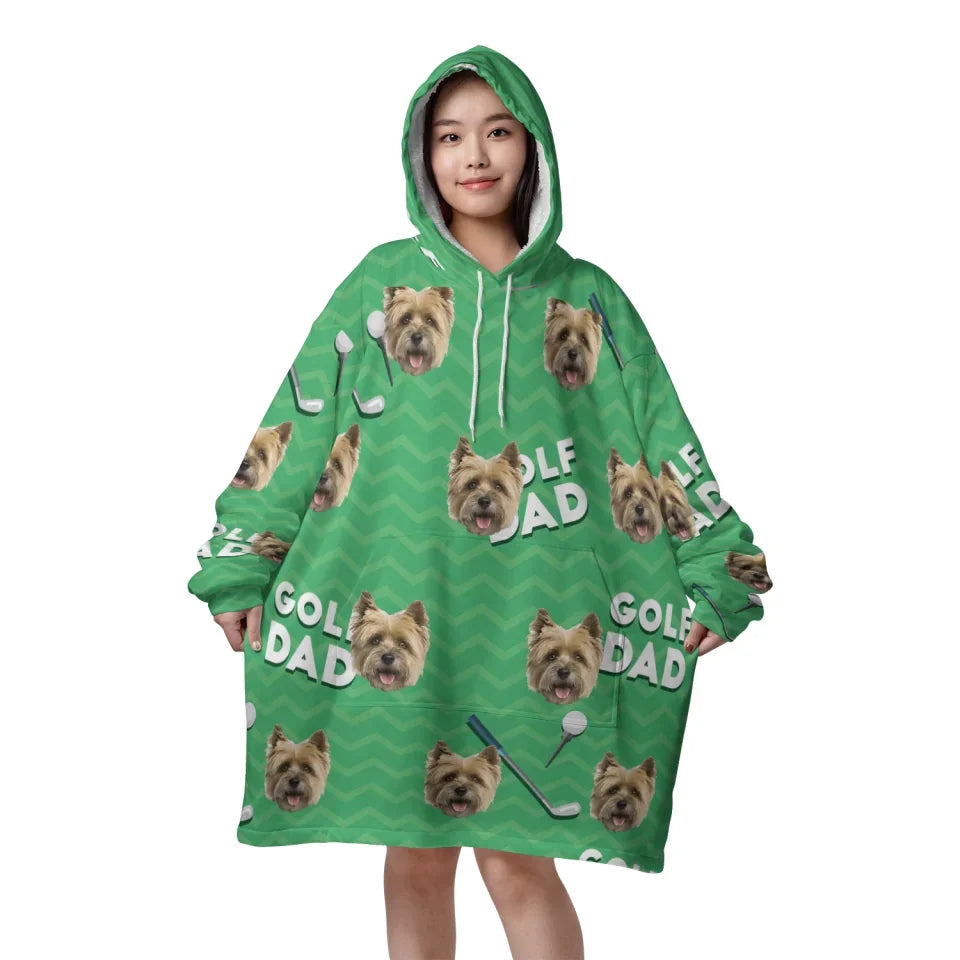 Mockup Blanket Hoodie Front Golf Dad