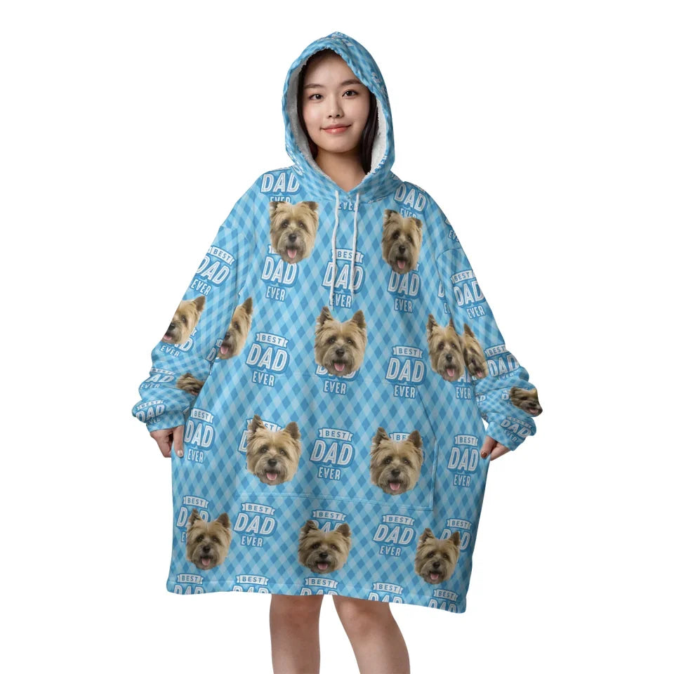 Mockup Blanket Hoodie Front Best Dad Ever