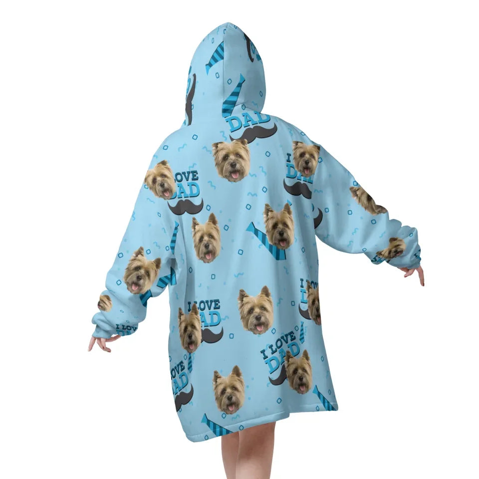 Mockup Blanket Hoodie Back I Love Dad