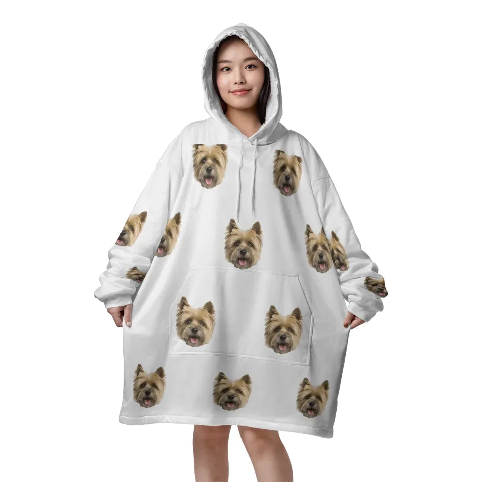 Mockup Blanket Hoodie Front White