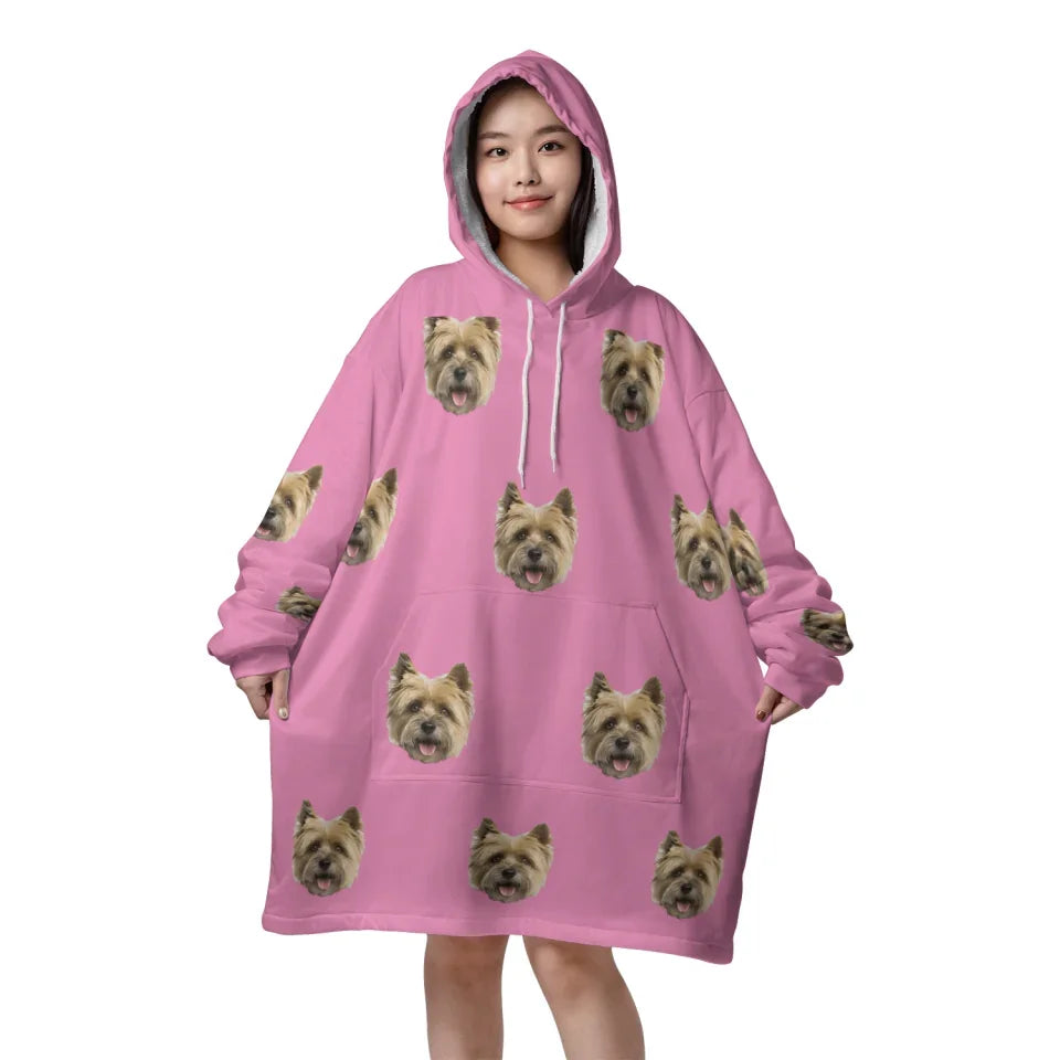 Mockup Blanket Hoodie Front Pink
