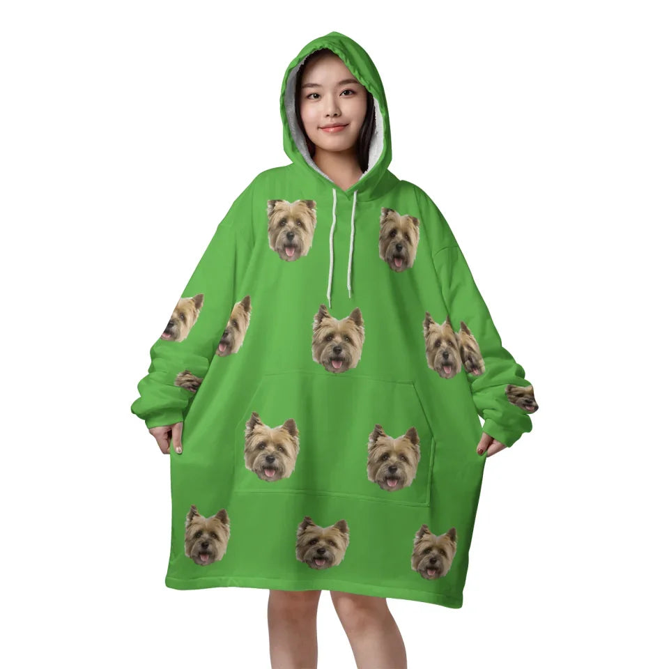 Mockup Blanket Hoodie Front Green