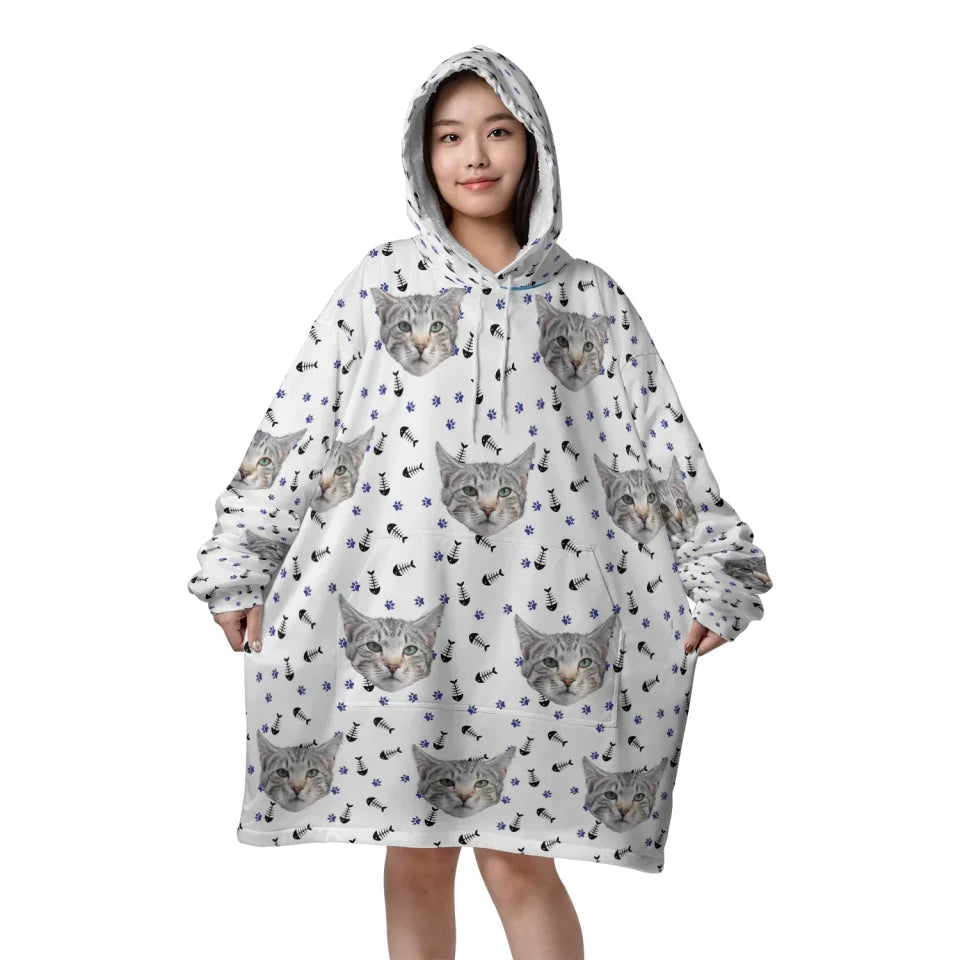 Mockup Blanket Hoodie Front White