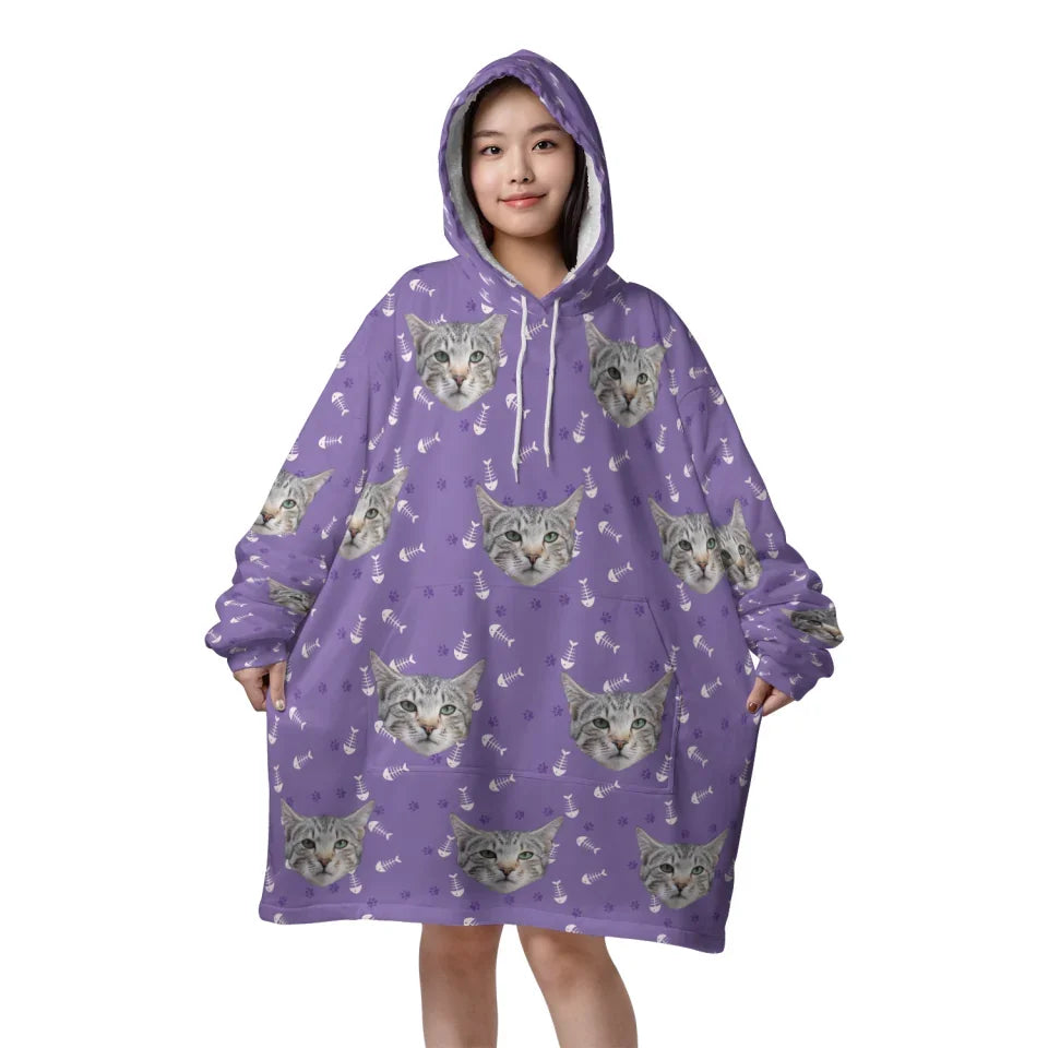 Mockup Blanket Hoodie Front Purple
