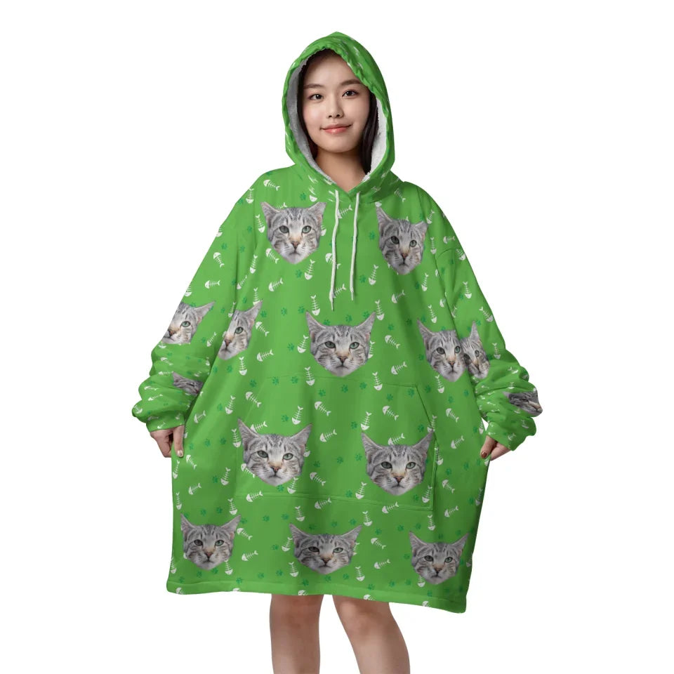 Mockup Blanket Hoodie Front Green