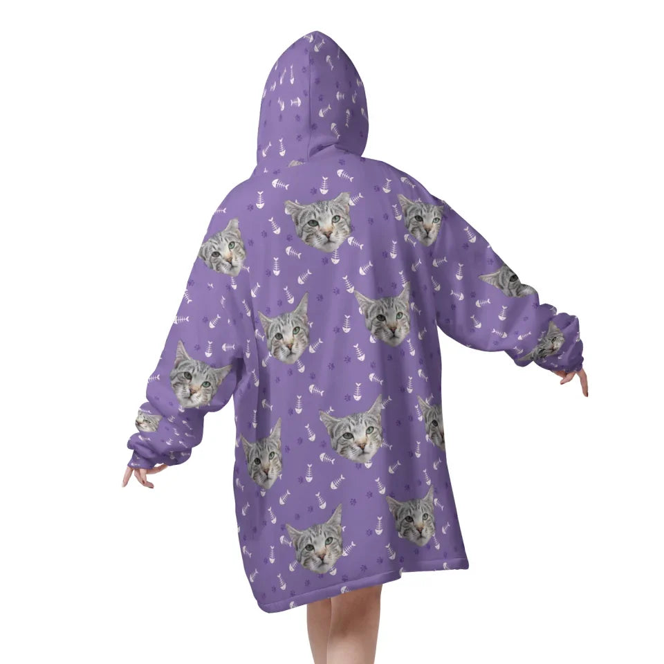 Mockup Blanket Hoodie Back Purple