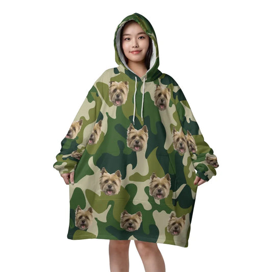 Mockup Blanket Hoodie Front Green Camo
