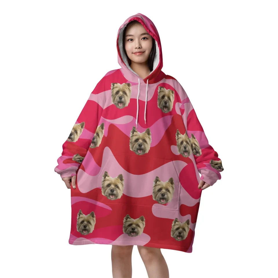Mockup Blanket Hoodie Front Red Camo