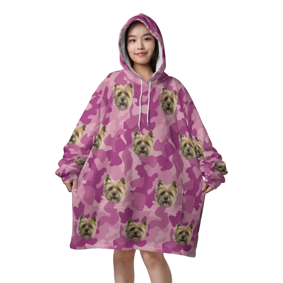 Mockup Blanket Hoodie Front Purple Camo