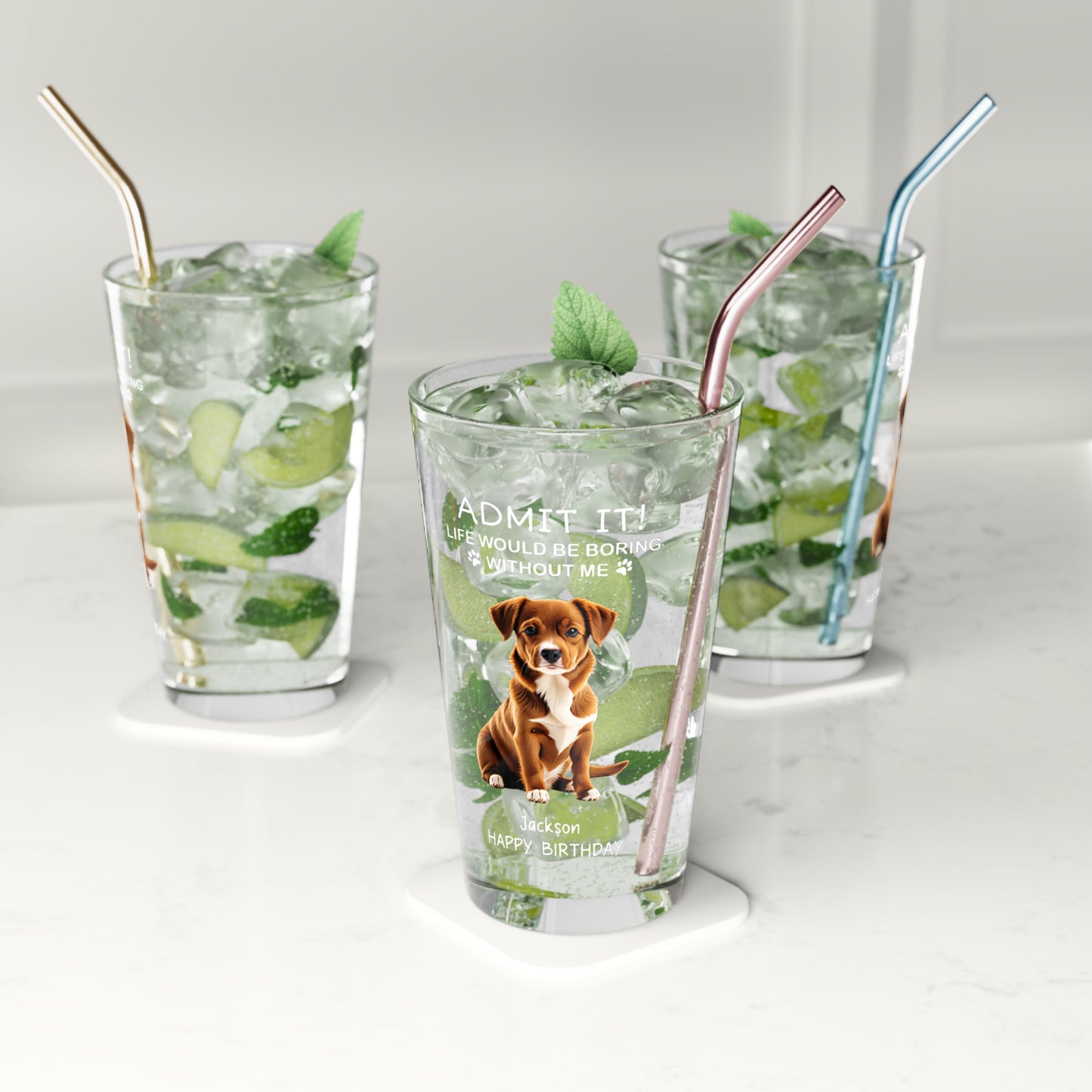 Custom Dog Cat Life Would Be Boring Without Me Beer Pint Glass