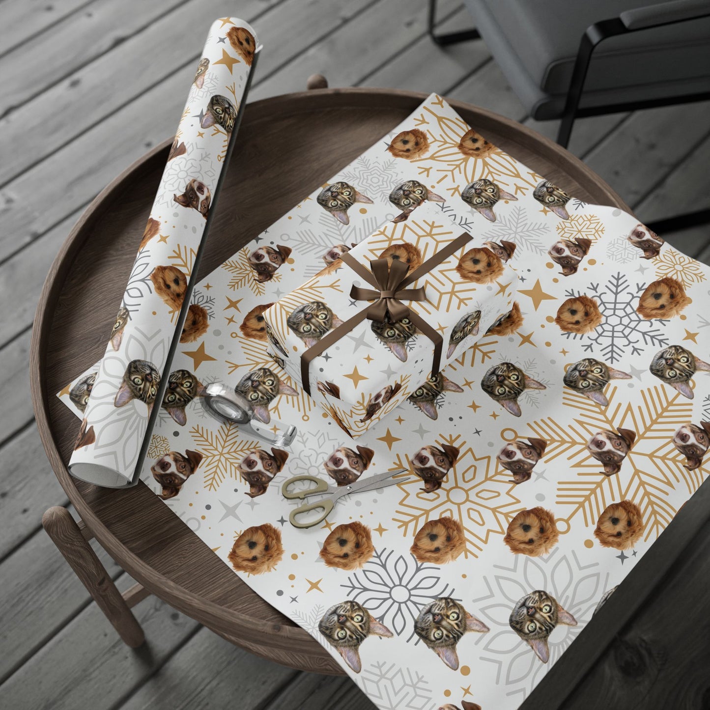 Custom Pet Face Wrapping Paper