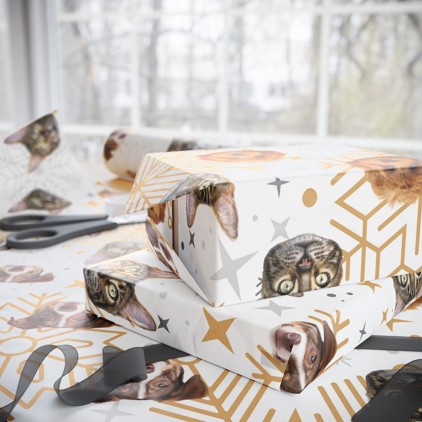 Custom Pet Face Wrapping Paper