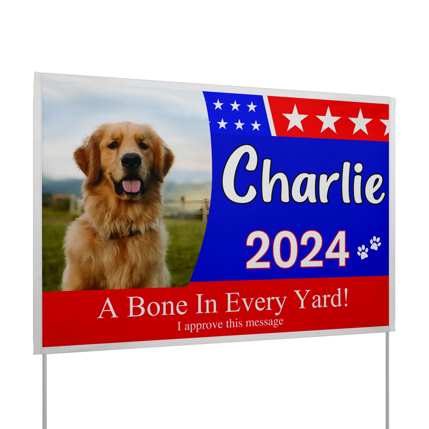 Custom Dog for President Double-Sided Yard Sign