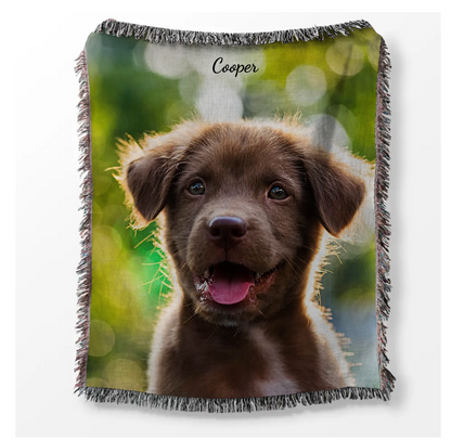 Custom Pet Woven Throw Blanket